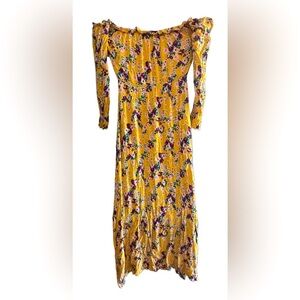 Peach Love California Off shoulder dress with attached long sleeves Size L